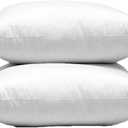 Set of 2, Cotton Fabric Pillow Inserts, Filled with Down and Feather Decorative Throw Pillows Inserts