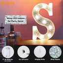 Pooqla Light Up Letters, LED Marquee Letters for Silver Birthday Decorations, Battery Powered Night Light Teenager Girl Room Decor, Gift for Girls Boys Wedding Bedroom Christmas Party Decor, Letter S