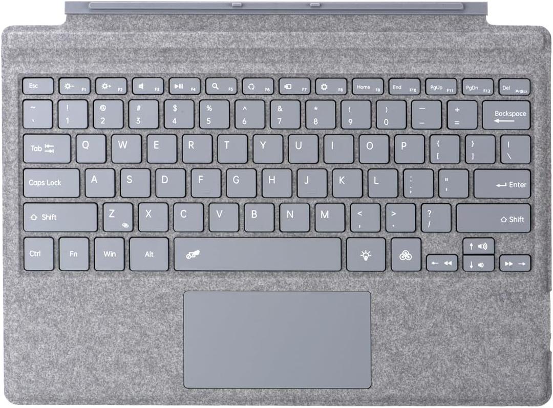 Type Cover for Microsoft Surface Pro 7+ / Pro 7/6 / 5/4 / 3, 12.3 inch, Ultra-Slim Wireless Bluetooth Tablet Keyboard with Multi Touchpad (Ash)