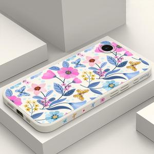 for iPhone 16E Case, Creative Pattern Soft Slim Anti Scratch Phone Cover for iPhone 16E 2025 6.1", Flower Rice White