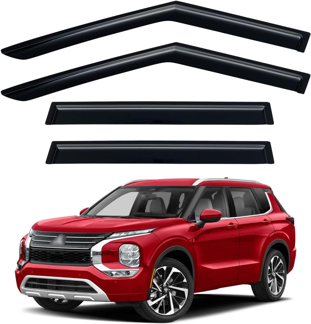 Window Visors Rain Guards for 2022 2023 2024 2025 2026 Mitsubishi Outlander, Out-Channel Window Vent Wind Deflectors Visors Shades for 22 23 24 25 26 Mitsubishi Outlander