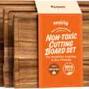 SMIRLY Wood Cutting Board, Bamboo Cutting Board Set, Chopping Board and Wooden Cutting Boards for Kitchen, Small Wood Cutting Board and butcher block (Acacia Wood, 3 Pack)