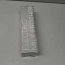 Milk Frother White - Coffee Frother Handheld with Electric Whisk - 19000 rpm - Book Recipes and Stainless Steel Stand Included - Hand Mixer Electric (White and Gold)