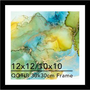 Wood 12x12 Frame Black with 10x10 Mat, for 30 x 30cm Diamond Art Painting, Display Photo 10 x 10 with Mat or 12 x 12 without Mat, Large 30x30 Picture Frame for Wall Hanging, Black, 1 Pack