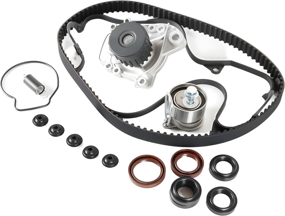 TCK312 Timing Belt Kit with Water Pump Fits for 2001 2002 2003 2004 2005 Civic HX EX LX GX DX 1.7L L4 SOHC 16V, Replace OE 13505-62070 95312K1 TCK312 AW9419 WP4034