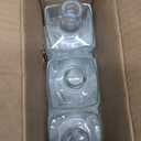 3Pack 16 oz Glass Bottles with Lid 500 ml Clear Empty Bottles with Cork Square Glass Bottle with Cap for Liquor Vodka Brandy Whiskey Beer Water Soda