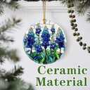 2 x Texas Bluebonnet Wildflowers Ornament, Christmas Ornament  Christmas Tree Decor, Holiday Decoration, Stocking Stuffer, Festive Gift Idea, Gifts for Flower Lover, Friends, and Family