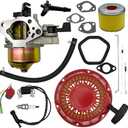 Strongthium GX240 GX270 Tune Up Parts Carb Kit for Honda Predator 8.0 9.0 hp 301cc w/Carburetor + Pull Start + Coil + Air Filter + Spark Plug + Throttle Springs + Gaskets