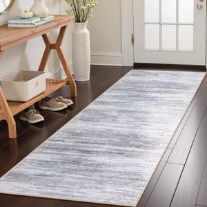 Lahome Modern Abstract Rug Runners 2x6, Washable Kitchen Runners Non Slip Soft Laundry Room Rug, Beige Print Ultra-Thin Carpet Runner for Bedroom Bathroom Hallway (Beige, 2'x6')