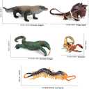 Fantarea 5 PCS Wild Life Jungle Animal Action Figures Model Goanna Chameleon Lizard Scorpion Scolopendra Party Favors Supplies Cake Toppers Set Toys for 5 6 7 8 Years Old Boys Girls Kid Toddlers