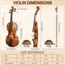 Kmise Teacher Approved 4/4 Full Size Violin Starter Kit for Adults Beginners Students, High Density Ebony Acoustic Violins, Fiddle Bundle with Case, Bow, Rosin, Strings, Shoulder Rest & Guide