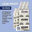 ICE-BRIX Ice Packs for Shipping 5 X 2 3/4" (96 Pack Bulk) Food-Safe Reusable Refrigerant Gel Ice Packs for Lunch Boxes, Coolers & Mailing Perishables; Instant Cold Packs for Shipping