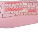 Wireless Ergonomic Keyboard and Mouse Combo with PU Wrist Rest, Carpal Tunnel Keyboard, 2.4G Colorful Split Ergo Keyboard, Comfortable Natural Typing, Compatible with PC/Laptop (Pink)