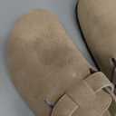 Genuine Suede Clogs for Women Men Soft Cork Footbed Leather Mules Comfort Potato Shoes with Arch Support (7.5-8 Women/6-6.5 Men, Taupe)