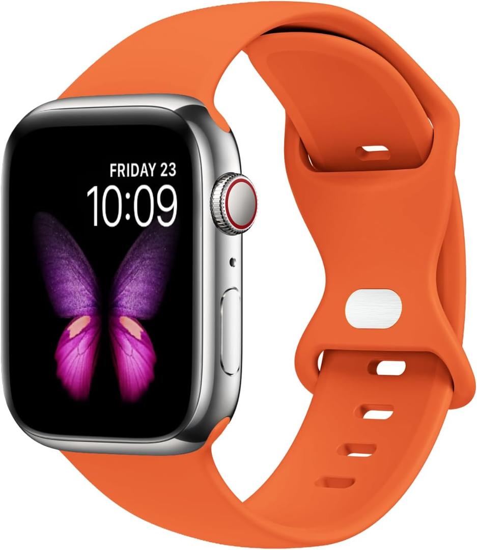 Sport Bands Compatible with Apple Watch /41mm, SE 6/5/4 44/40mm, 38mm S/M M/L for Women Men Silicone iWatch Band