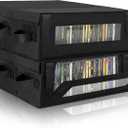 6 Pack CD Storage Box, Hold 35 CD Case with PVC Window, Black
