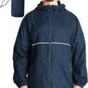 SWISSWELL Men's Rain Jacket Windbreaker Packable,Lightweight Golf Rain Coat Inner Pocket for Camping Hiking Cycling (Medium, Navy Blue)