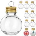 Baluue Light Bulb Shape Ball Bottle 3.54 Inch Clear Fillable Christmas Booze Balls Ornaments for Holiday Party Decor and Packaging (0.3 Ounces)
