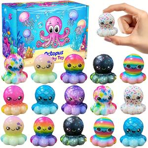 24 Pack Octopus Slow Squishy Toys Soft Stress Relief Fidgets Toys for Kids Boys Girls Party Favors Novelty Prizes