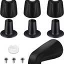 Tub Shower Trim Kit, Matte Black 3 Piece Shower Knob and Bath Tub Spout, for Price/Pfister Verve 3 Handles and Tub Shower Faucet, for 1/2'' Pipe MALE Thread Connection, 3/4'' IPS Pipe Inside Thread