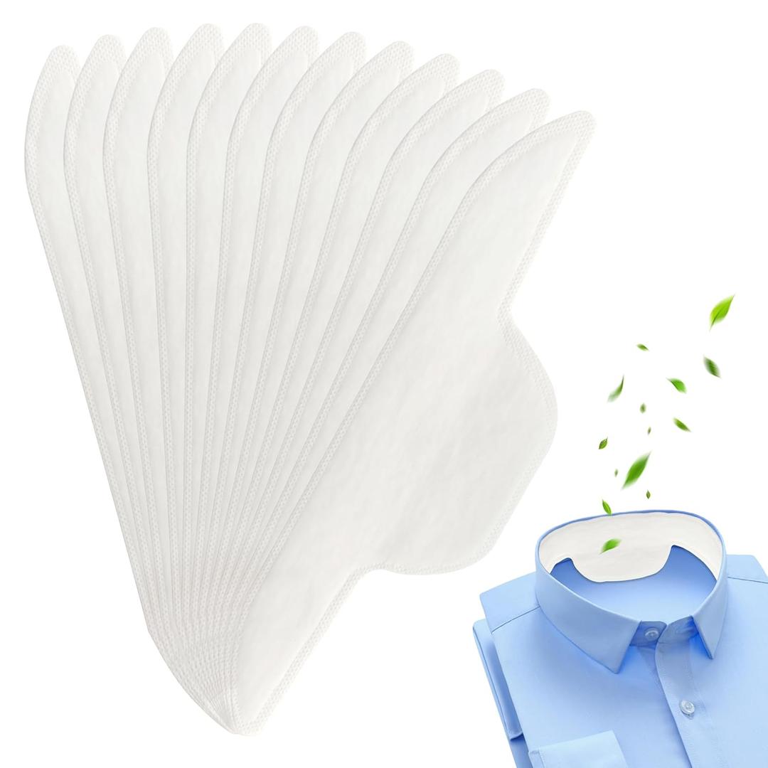 3 x Collar Sweat Pads for Women & Men [50Pcs] – Disposable Shirt Neck Protectors, Extra Adhesive, Hyperhidrosis Protection, Non Visible & Comfortable (1 Pack)