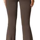 YEOREO Scrunch Flare Leggings Daze V Back Butt Lifting Wide Leg High Waist 31.5" Gym Workout Yoga Pants (Small, Coffee)