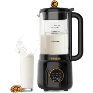 40 oz Nut Milk Maker Machine with 18700 RPM High Speed, No Soaking Needed 8 in 1 Soy Milk Maker, Plant Based Milk Maker for Almond, Oat, with Delay Start/Keep Warm/Self Cleaning, Black