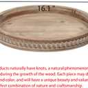 SOFE 16 Inches Round Wood Tray, Hand Crafted Beaded Farmhouse Large Candle Tray Decorative, Rustic Coffee Table Centerpieces for Kitchen and Dining, Living Room