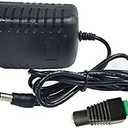 AC to DC Adapter 5V 3A Power Supply with 5, 5mm x 2, 1mm Plug Connector for Strip Light, Wireless Router, Security System , Switches, CCTV Cameras, Black, 8CM*5CM*3.3CM