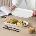 2 x Oval Platter Oval Trays 2 Pack for Entertaining, White Plates Serving Dish for Wedding Party Restaurant Home Steak Meat Taco Sushi Appetizer Cake, New Bone Porcelain, 12 x 5.78 Inches, White