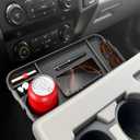 2011-2026 For Ford F150 F250 F350 F450 F550 F650 Front Seat Headrest Oraganizer [Large Cup Holder] Console Storage F150 F250 F350 F450 F550 F650 Super Duty Accessories(Jump Seat Only) Black