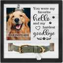 PUREFLY Dog Memorial Gifts for Loss of Dog, Loss of Dogs Sympathy Gift Pet Loss Sympathy Frame with Collar Holder, Pet Cat Remembrance Bereavement Gift (My Hardest Goodbye)
