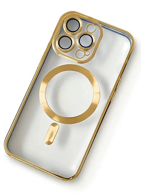 Misscase for iPhone 15 Pro Max MagSafe Case with Camera Lens Protector,Full Protection Clear Magnetic Case Compatible with MagSafe Elegant Anti-Scratch Case Cover for iPhone 15 Pro Max Gold