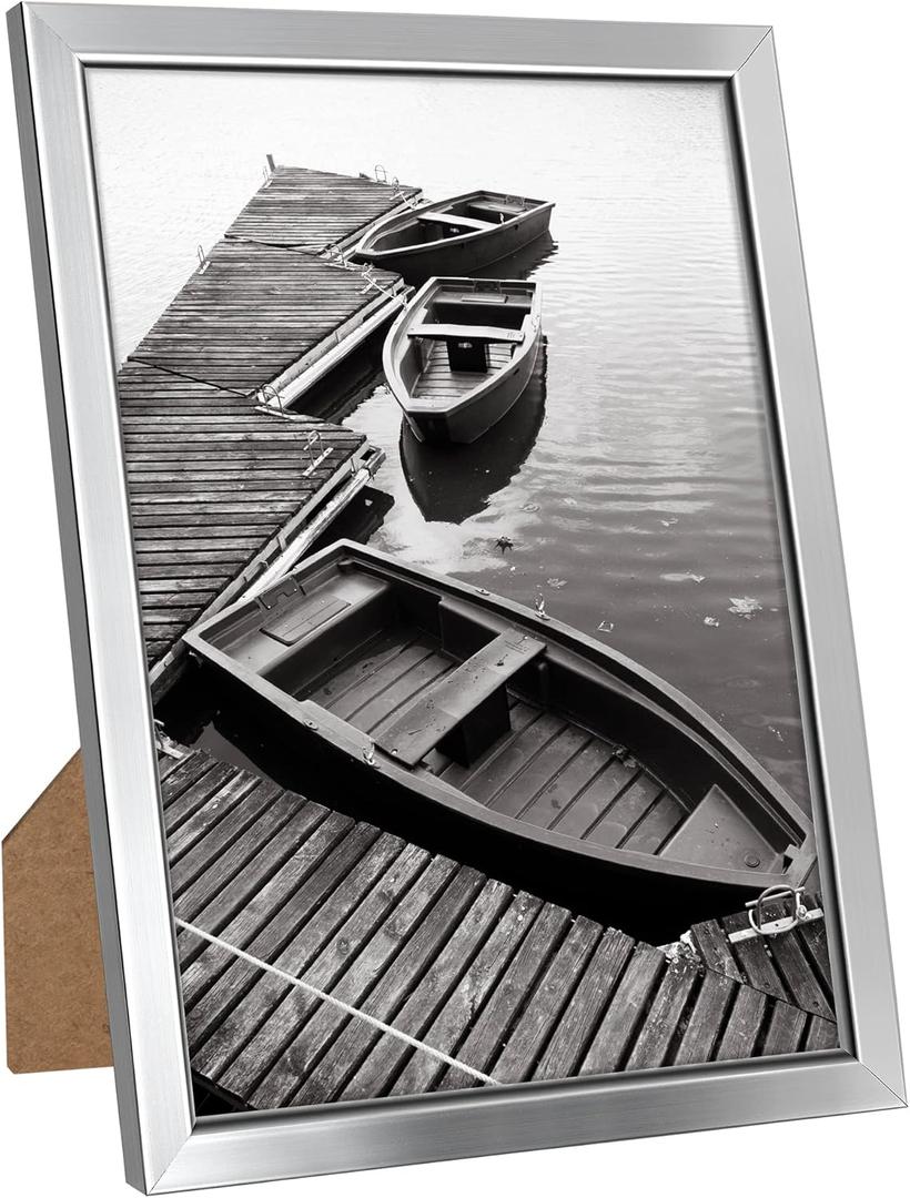 Giverny 8x10 Picture Frames, Silver Photo Frames for Wall or Tabletop Display, Simple Design Glossy Finish Frame Perfect for Home Decoration, Office, Hotel and Various Ceremonies Praties