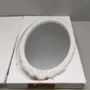 Antique Arendahl Glam Ornate Oval Mirror 24" X 14", Hanging Distressed White Vintage Mirrors for Wall Decor Living Room, Wood Mirrors for Bathroom Entryway, Horizontal or Vertical (White, 13.8" X 23.6")
