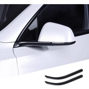 Side Mirror Trim Strip for Tesla Model Y, fit for Tesla Y Exterior Accessories (Glossy Carbon Fiber Pattern, Model Y)