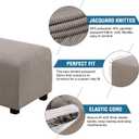 H.VERSAILTEX Ottoman Cover Slipcover Rectangle Fit Length 29"-34" Footrest Sofa Slipcovers Stool Cover Footstool Protector Covers Feature Stretch Thick Soft Jacquard Fabric Removable Washable - Taupe