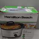 Hamilton Beach 6-Quart Slow Cooker with 3 Cooking Settings, Dishwasher-Safe Stoneware Crock & Glass Lid, Silver (33665G)