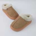 DCLTD Fluffy House Slippers for Women Men Bedroom Shoes Cozy Warm Slip on Indoor and Outdoor Winter Platform Shoes Super Soft Cloud Slippers Christmas Gifts (8.5, Fur Brown)