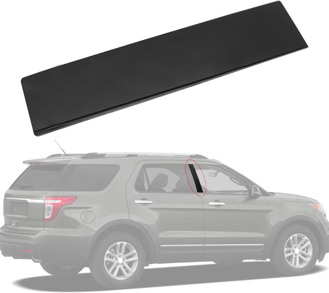 B Pillar Molding Trim 926-449 Front Right Passenger Side Door Applique Replacement for Ford Explorer 2011-2016 BB5Z7820554AB Gloss Black