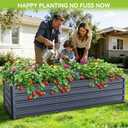 Ohuhu 8x3x1.5FT Metal Raised Garden Bed Outdoor, Reinforced Galvanized Steel Rustproof Planter Box, 100% Non-Toxic, 269 Gal Large Capacity Heavy Duty Raised Beds for Growing Vegetables Flowers Herbs