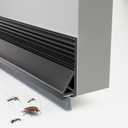 Door Draft Stopper with Brush, 39" Door Sweep for Bottom of Door, Self Adhesive Weather Stripping for Bottom of Door, Under Door Seal Dust/Noise/Hot or Cold Air Insulation, Black, 1 Pack