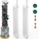2PCS 18.7-Inch D-Shaped Self-Watering Moss Pole - Plastic Monstera Support for Indoor Climbing Plants. (2, White)