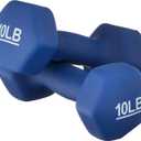 Amazon Basics Neoprene Dumbbell Hand Weights for Exercise and Muscle Toning, 10 Pound, Pair