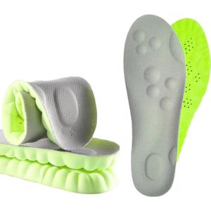 3D Sneaker Insoles Cloud Sole with Excellent Shock Absorption and Cushioning for Men and Women Comfortable Feet Relief Insoles (Grey, Men US 7.5-10 Women US 8-11 2Pair)