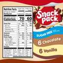 Snack Pack Zero Sugar Chocolate and Vanilla Flavored Pudding Cups, 3.25 oz., 12-Count Family Pack