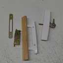 Sliding Patio Door Handle Set with Mortise Lock, Key Cylinder and Face Plate, Wood Handle Lock Set Fits Door Thickness from 1-1/2" to 1-3/4", 3-15/16" Screw Hole Spacing, White