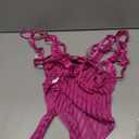 Women Rave Outfits Cutout Fishnet Top Booty Shorts Bottom Choker 3Pcs Babydoll Nightwear Festival Lingerie (Pink, S)