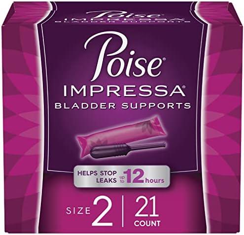 Poise Impressa Incontinence Bladder Support for Women, Bladder Control, Size 2, 21 Count (Packaging May Vary)