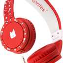 Tonies Foldable Wired Headphones for Kids - Comfortably Designed to fit On-Ear - Works with Toniebox and All 3.5mm Devices - Red
